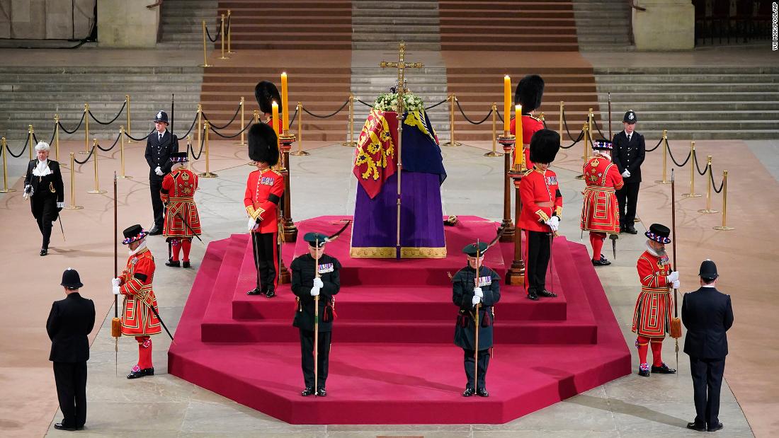 The Queen&#39;s coffin lies in state early on Monday. Mourners were able to visit Westminster Hall and pay their respects over the last few days.