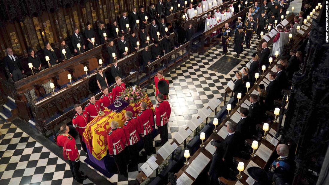 Elizabeth and Philip reunited as Queen's coffin is lowered into the Royal Vault