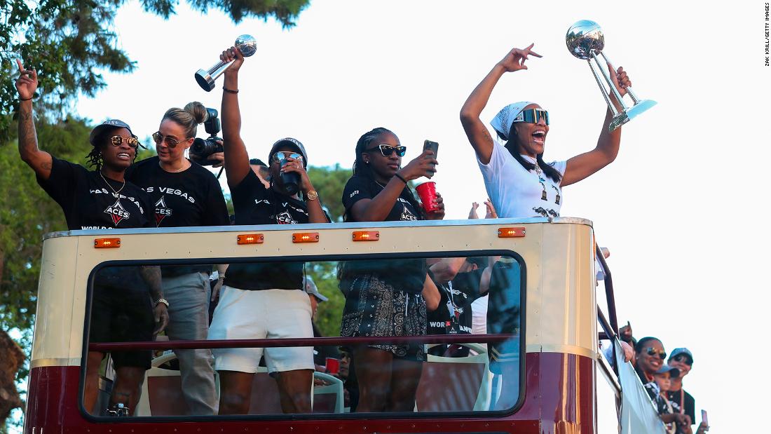 Las Vegas Aces celebrate WNBA title in style with championship parade on the Strip