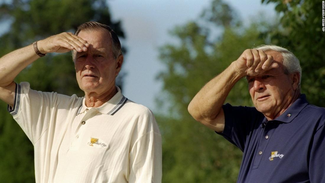 The 1996 Presidents Cup was one of the closest run in the tournament&#39;s history. As the event returned to Robert Trent Jones Golf Club, Arnold Palmer -- pictured with honorary chairman former President George H.W. Bush -- captained the US to a nail-biting 16.5 - 15.5 victory over Peter Thomson&#39;s International side. 