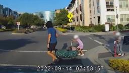 220922205923 child narrowly avoids suv hp video Terrifying dashcam video shows young girl inches away from being hit by SUV