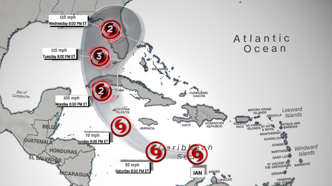 See the latest forecast for Tropical Storm Ian