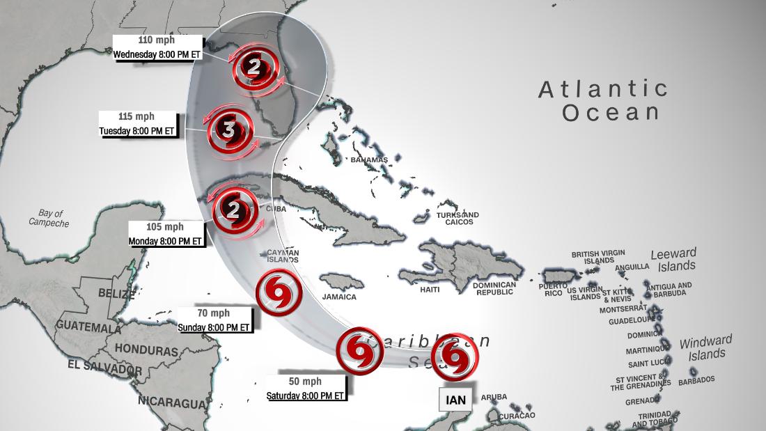 Tropical Storm Ian strengthens in the Caribbean and tracks toward Florida – CNN