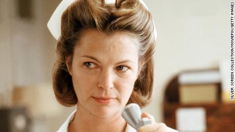 American actress Louise Fletcher as Nurse Ratched in &quot;One Flew Over The Cuckoo&#39;s Nest,&quot; directed by Milos Forman, 1975.