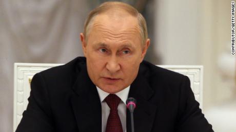 Russian President Vladimir Putin speaks during a meeting on the military-industrial complex at the Kremlin, September 20, 2022, in Moscow, Russia. Russian President Putin on Tuesday blasted what he described as U.S. efforts to preserve its global domination, saying they are doomed to fail.