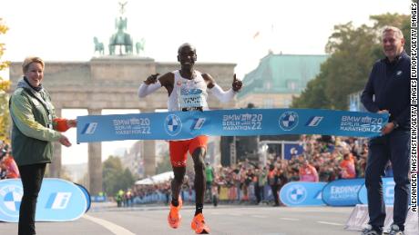 Eliud Kipchoge of Kenya has now won the Berlin Marathon four times. 