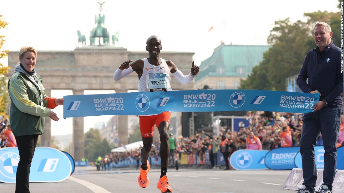 Kenya's Eliud Kipchoge breaks own world record in Berlin Marathon victory