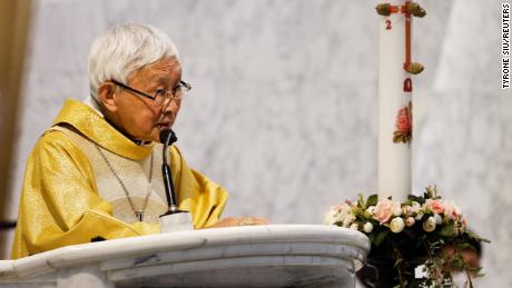 Cardinal Joseph Zen holds a Mass in Hong Kong, China, May 24, 2022. REUTERS/Tyrone Siu