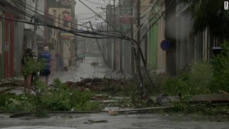 A street in Havana, Cuba, was littered with debris Tuesday.