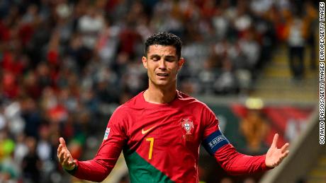Ronaldo shows his frustration during Portugal&#39;s defeat against Spain. 
