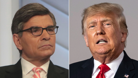 George Stephanopoulos, left, Donald Trump right. 