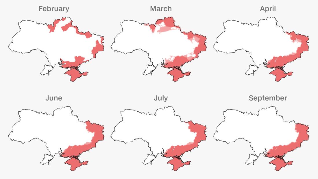 How Russia's territory control in Ukraine has shifted