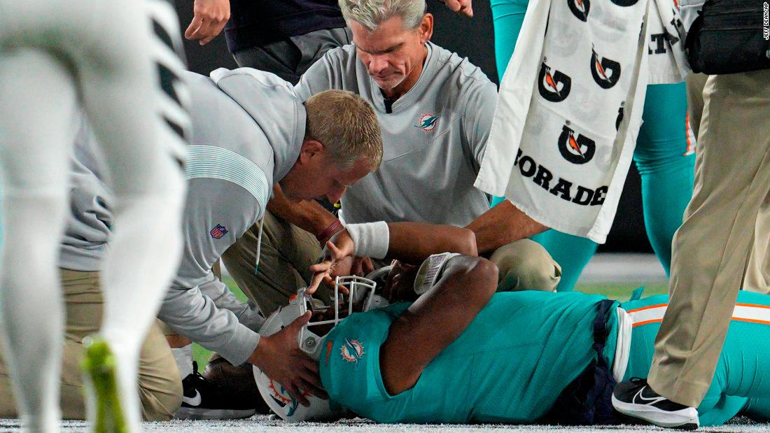 Miami Dolphins quarterback Tua Tagovailoa was &lt;a href=&quot;https://www.cnn.com/2022/09/29/sport/tua-tagovailoa-miami-dolphins-injuries-intl-hnk-spt/index.html&quot; target=&quot;_blank&quot;&gt;taken off the field on a stretcher&lt;/a&gt; during the game against the Cincinnati Bengals, after suffering apparent head and neck injuries. The incident had a lot of fall out with the NFL beginning a review on allowing Tagovailoa to play, the Dolphins being criticized widely and the National Football League Players Association &lt;a href=&quot;https://www.cnn.com/2022/10/01/sport/nfl-players-union-terminates-neurotrauma-consultant/index.html&quot; target=&quot;_blank&quot;&gt;reportedly terminating&lt;/a&gt; the unaffiliated neurotrauma consultant who was involved in the evaluation of Tagovailoa for a concussion during their game against the Buffalo Bills. 