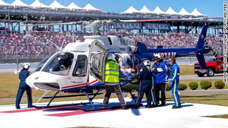 Anderson was airlifted to the hospital after crashing out of the race. 