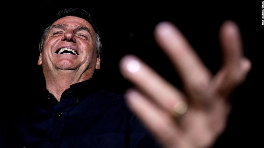 Bolsonaro speaks after the results of the first round of the presidential election at the Alvorada Palace in Brasília on October 2.&lt;br /&gt;