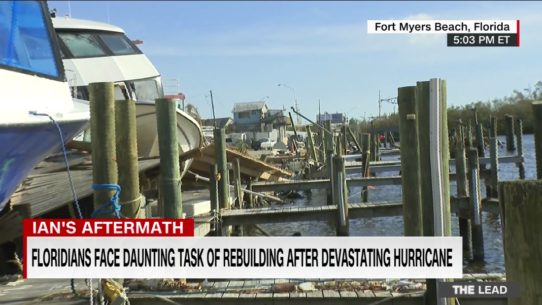 Floridians face the daunting task of cleaning up and rebuilding after devastating Hurricane Ian, a process that could take months or years  – CNN Video