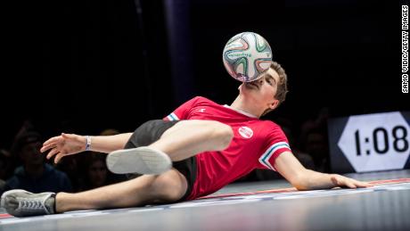 Fagerli competes during the finals of the freestyle football world championship Red Bull Street Style on November 6, 2016 in London, England.