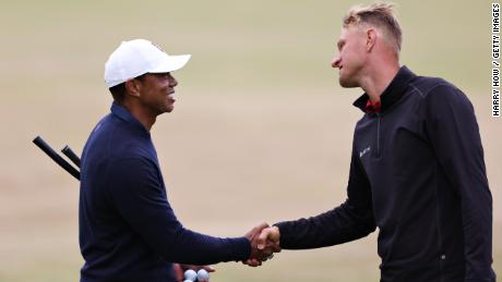 From childhood hero to playing partner, Adrian Meronk&#39;s fairytale Open meeting with Tiger Woods