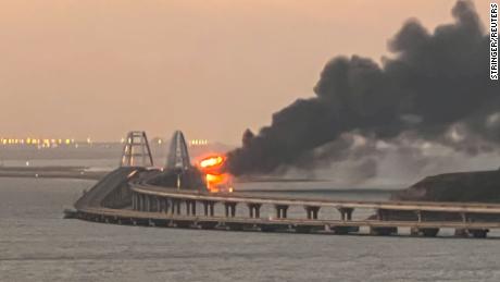 Massive blast cripples parts of Crimea-Russia bridge, in blow to Putin&#39;s war effort
