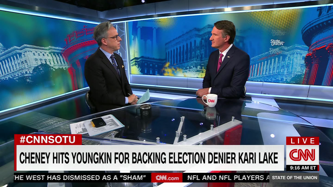 Tapper presses Youngkin on campaigning for Kari Lake in Arizona – CNN Video