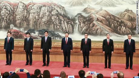 The new Politburo Standing Committee revealed for the first time after the Communist Party&#39;s 19th National Congress in 2017.