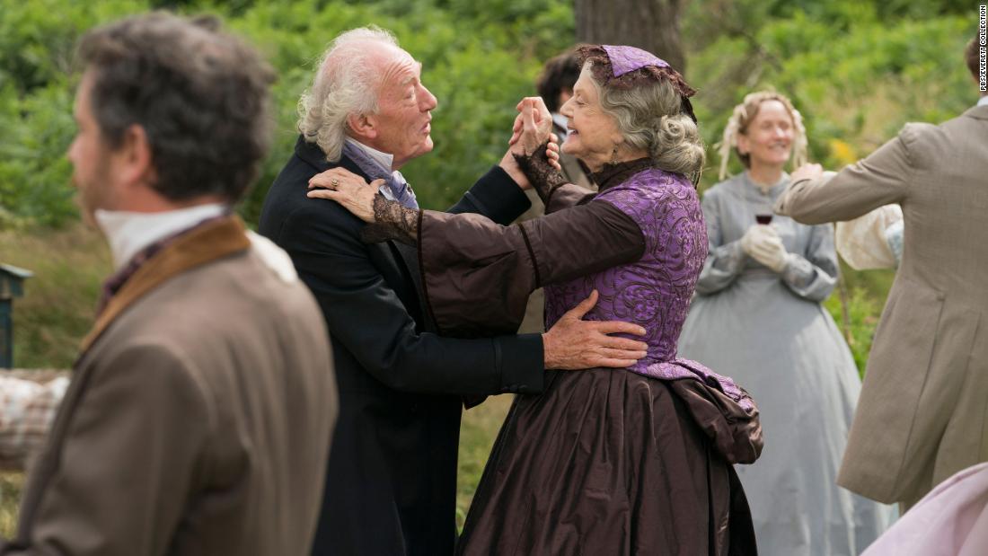 Lansbury dances with Michael Gambon in the &quot;Little Women&quot; miniseries that aired in the United States in 2018.