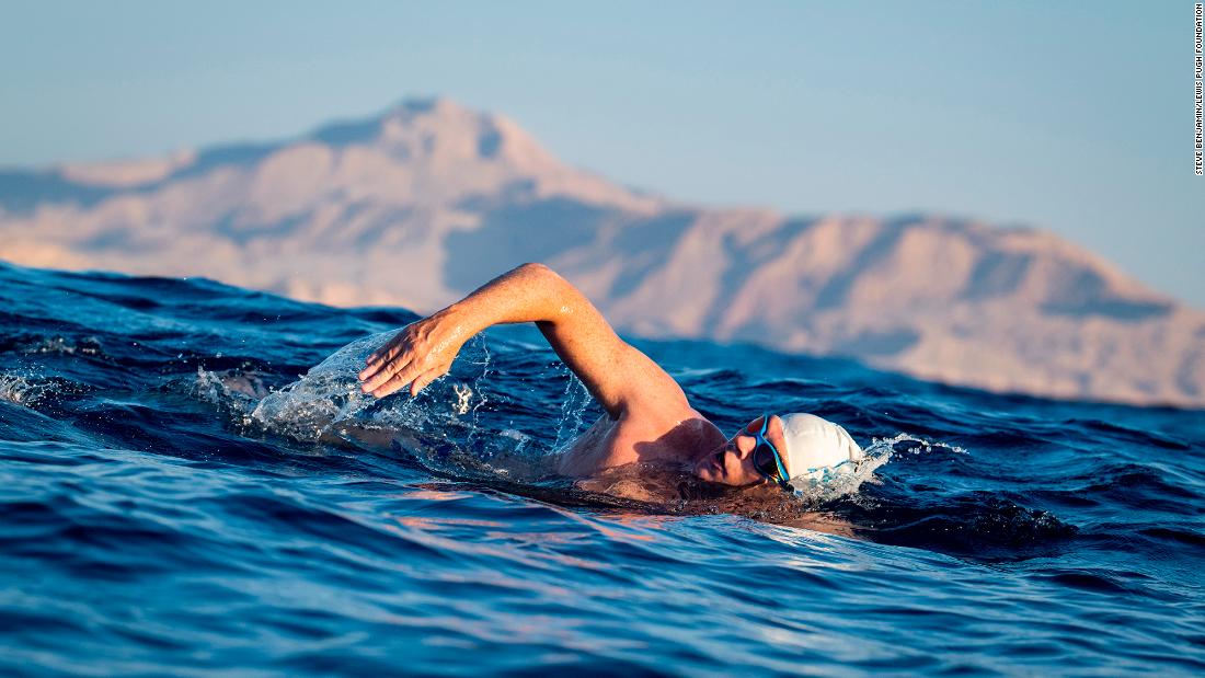 How Lewis Pugh braved sharks and shipping containers in the world's first  swim across the Red Sea