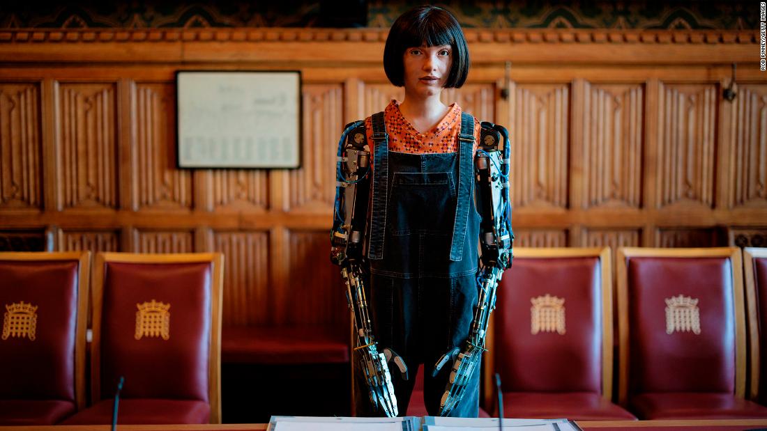Robot artist Ai-Da reset while speaking to UK politicians – CNN Video