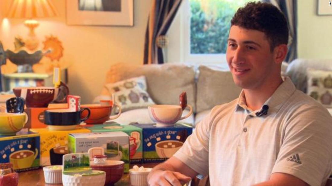 Boy with dyslexia thriving after creating million-dollar mug business