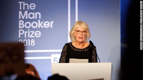 Camilla, then known as the Duchess Of Cornwall, addresses guests during the 2018 Man Booker Prize for Fiction award ceremony.