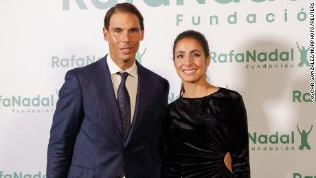 Nadal and his wife pose for a photo during the commemorative of the &quot;X Anniversary of the Rafa Nadal Foundation&quot; in Madrid. November 18, Spain