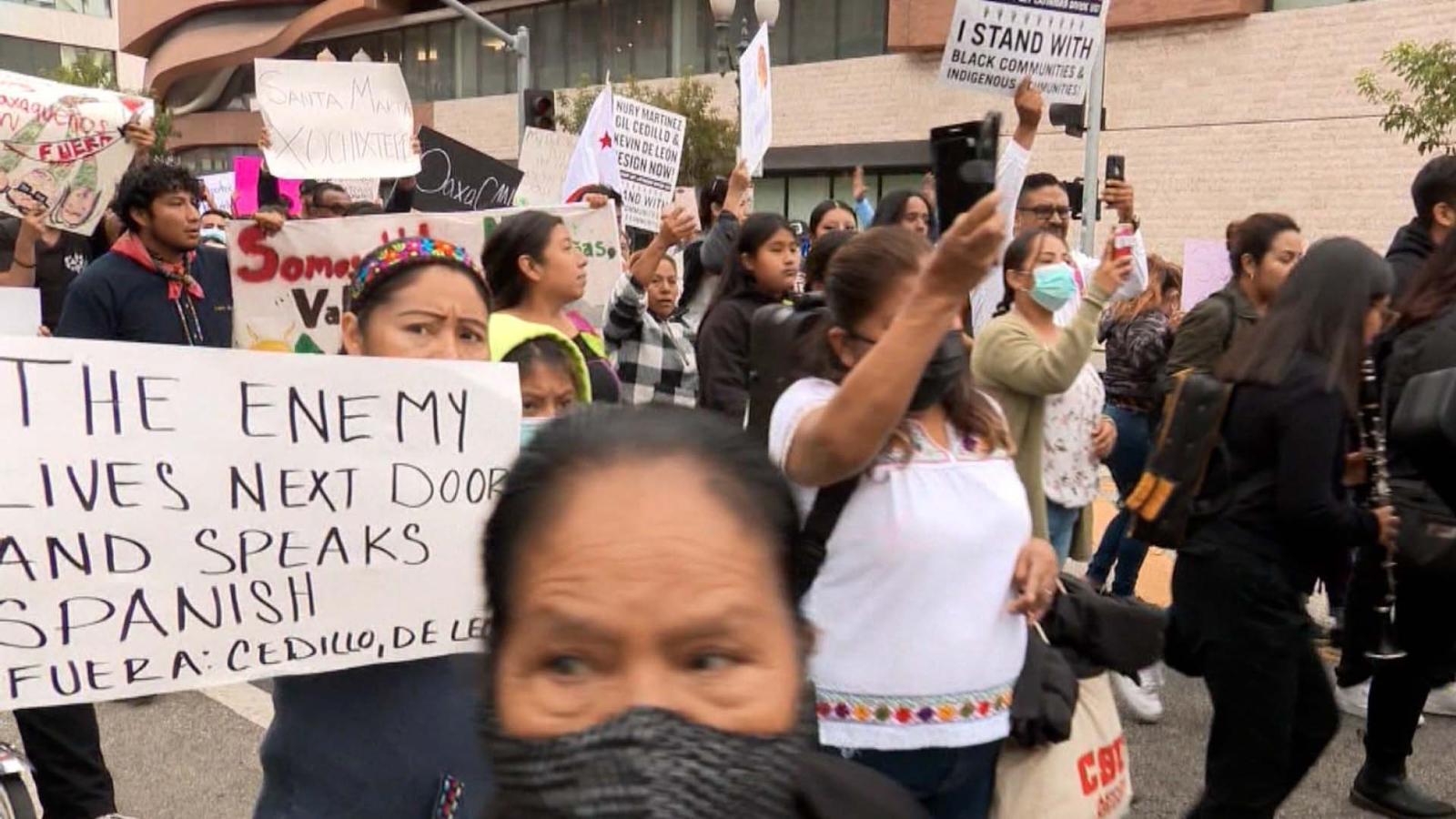 Marchan contra el racismo en Los Ángeles para exigir la renuncia de dos ...