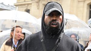 PARIS FRANCE - OCTOBER 02 EDITORIAL USE ONLY - For Non-Editorial use please seek approval from Fashion House Kanye West attends the Givenchy Womenswear SpringSummer 2023 show as part of Paris Fashion Week  on October 02 2022 in Paris France Photo by Stephane Cardinale - CorbisCorbis via Getty Images