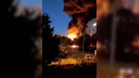 Video shows scene where Russian jet crashed into building 