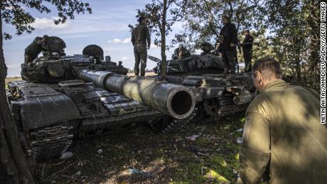 A view of the village, located in the border of the Kherson region where the control was again taken by the Ukrainian forces, as Ukrainian soldiers patrol around the site amid Ukraine&#39;s counterattack against Russian forces in the southern Kherson region, heavy clashes continue between the two sides in Kherson city, located in Kherson Oblast, Ukraine on October 07, 2022. Ukrainian forces retook 29 settlements in Kherson on an area of 400 square kilometers (about 155 square miles) on Oct. 1-6 as the counter offensive launched on Aug. 29 continues, according to information provided by officials.