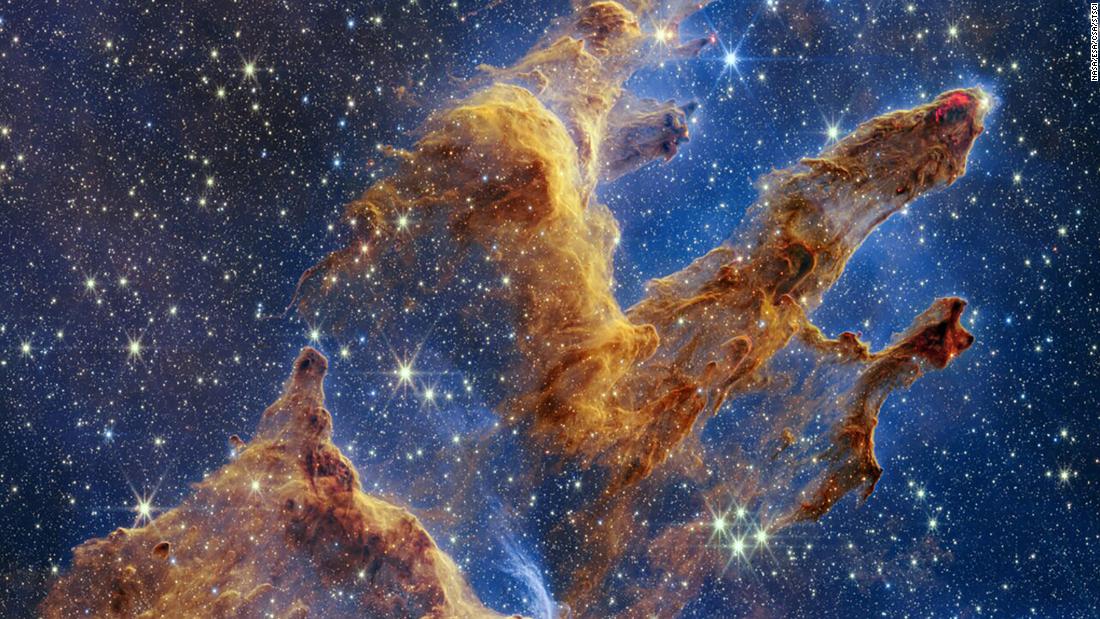 Webb captured a highly detailed snapshot of the so-called &lt;a href=&quot;https://www.cnn.com/2022/10/19/world/webb-telescope-pillars-of-creation-scn/index.html&quot; target=&quot;_blank&quot;&gt;Pillars of Creation,&lt;/a&gt; a vista of three looming towers made of interstellar dust and gas that&#39;s speckled with newly formed stars. The area, which lies within the Eagle Nebula about 6,500 light-years from Earth, had previously been captured by the Hubble Telescope in 1995, creating an image deemed &quot;iconic&quot; by space observers.