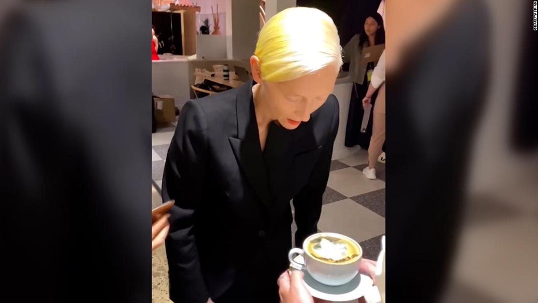 See why a latte made actress Tilda Swinton swoon – CNN Video