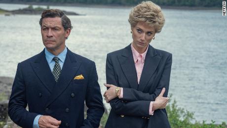 Dominic West as Charles and Elizabeth Debicki as Diana in Season 5 of &quot;The Crown.&quot;