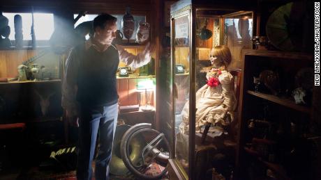 Patrick Wilson (left) with Annabelle in &quot;The Conjuring&quot; (2013).