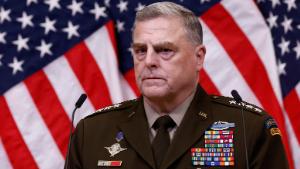 U.S. Chairman of the Joint Chiefs of Staff General Mark A. Milley attends a news conference during a NATO Defence Ministers meeting in Brussels, Belgium October 12, 2022. REUTERS/Yves Herman