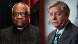 221024140723 clarence thomas lindsey graham split hp video Justice Thomas temporarily blocked Graham's testimony in Georgia probe. Here's what that means