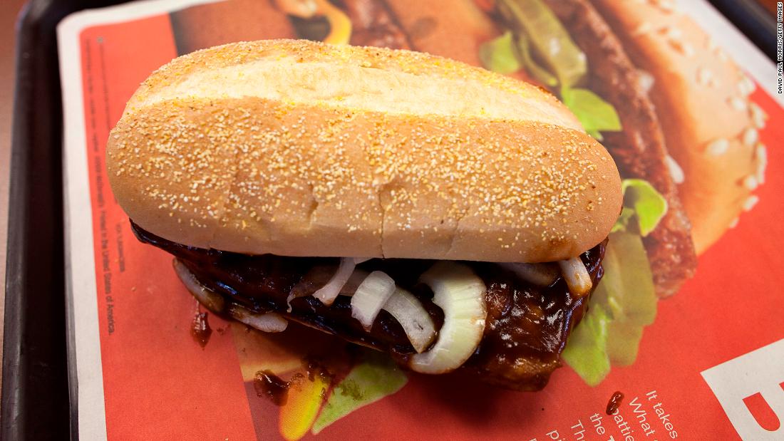 McDonald's McRib is coming back for the last time in a while CNN