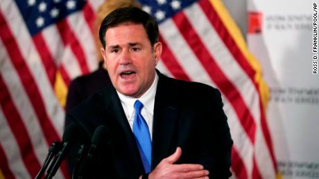 Arizona Gov. Doug Ducey, shown here in 2020, is among a group of GOP governors who&#39;ve criticized the Biden administration&#39;s border policies and announced their own efforts to curb illegal immigration.