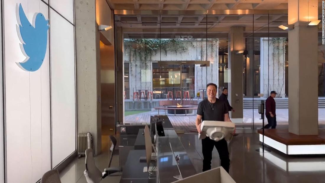 This image, taken from a video posted on Musk&#39;s Twitter account, shows Musk &lt;a href=&quot;https://www.cnn.com/2022/10/26/tech/elon-musk-twitter-visit/index.html&quot; target=&quot;_blank&quot;&gt;carrying a sink&lt;/a&gt; as he enters Twitter&#39;s San Francisco headquarters in October 2022. He wrote, &quot;Entering Twitter HQ — let that sink in!&quot; He eventually completed his &lt;a href=&quot;https://www.cnn.com/2022/10/27/tech/elon-musk-twitter&quot; target=&quot;_blank&quot;&gt;$44 billion deal to buy Twitter&lt;/a&gt;.