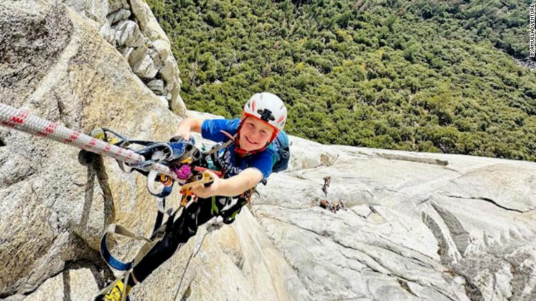 8-year-old boy sets climbing record