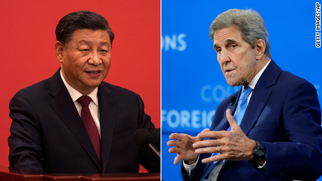 Xi Jinping, President of the People&#39;s Republic of China, left, and John Kerry, US Special Presidential Envoy for Climate.