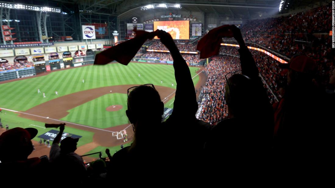 Astros fans cheer on their team in Game 2.