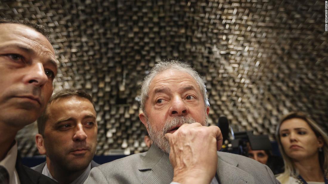 Lula watches from the gallery as President Rousseff testifies on the Senate floor during her 2016 impeachment trial in Brasilia. She was found guilty of breaking budgetary laws and removed from office.