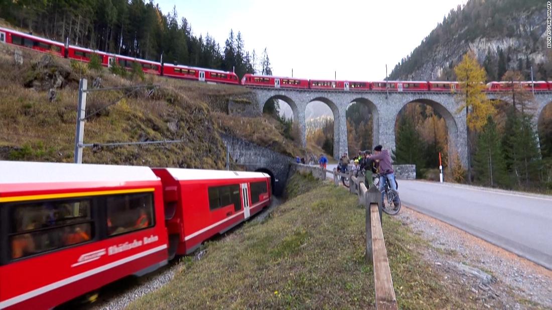 Watch: World’s longest passenger train runs through Swiss Alps – CNN Video
