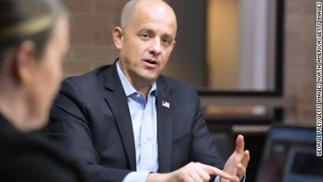 OGDEN, UT - OCTOBER 24: Independent nominee for the U.S. Senate race in Utah, Evan McMullin answers questions from the editorial page board with the Ogden Standard Examiner on October 24, 2022 in Ogden, Utah.  McMullen is running against incumbent Senator Mike Lee (R-UT). (Photo by George Frey/Getty Images)